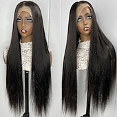 baratos Perucas de Renda Completa de Cabelo Humano-Peruca de cabelo humano liso com renda frontal completa, densidade de 150%, para mulheres.