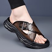levne Pohodlné sandály-Pánské mokasíny z umělé kůže – pohodlné letní sandály s otevřenou špičkou a nastavitelným páskem, lehké a prodyšné, ideální pro každodenní nošení, cestování a volný čas v přírodě