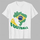  Meciul Mondial de Fotbal 2026 Ținute Tricou Tricou grafic Fotbal Inspirat de Brazilia Patriotic Tricou pentru Unisex Adulți Imprimare 3D pentru Petrecere