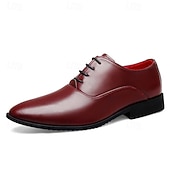 preiswerte Derby Schuhe-Elegante Herrenschuhe aus Kunstleder mit Schnürung, perfekt für formelle Anlässe, Business und Büro.