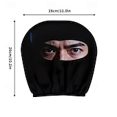 billige Personlige tekstiler-2 stk. trekk til bilsete og nakkestøtte med mystisk øyemaske-tema – med et søtt design – universell passform, enkel å montere og maskinvaskbar – komforttrekk til nakkestøtter for langkjøring