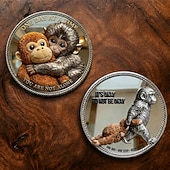 baratos Presentes-Moeda de macaco socador de apoio emocional – escultura de pelúcia colecionável motivacional de macaco, enfeite de mesa inspirador, presente para saúde mental, um dia, um passo, decoração reconfortante para casa