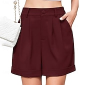 abordables Pantalones cortos bermudas-Mujer Bermudas Pantalón corto Pantalones cortos de verano Pantalones cortos de playa Vacaciones Moda Casual / Diario Corto Alta cintura Cremallera Bolsillo Cintura elástica Comodidad Secado rápido