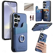 billiga 2026 Samsung Galaxy S26 Serien-telefon fodral Till Samsung Galaxy S26 S26 Plus S26 Ultra Skal med stativ Ringhållare Ringspänne Kontor / företag TPU PU läder