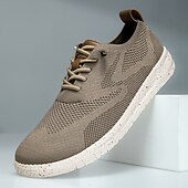 abordables Baskets Décontractées-Baskets décontractées kaki en maille pour homme, à lacets, respirantes, légères et confortables, idéales pour la marche au quotidien, les voyages, les trajets domicile-travail, les loisirs de plein air, les activités du week-end et le sport. Style décontr