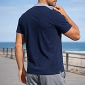 economico T-shirt e Canottiere da Corsa-Per uomo Blocco di colori T-shirt da corsa Maglia a compressione Maglia atletica Sport in alto Estate Tasche Manica Corta Traspirante Allenamento in Palestra Corsa Jogging Fitness Nero Rosso Blu