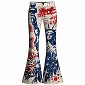  250e jubileum VS Retro vintage Jaren '70 Broeken Bell Bottom broek Hippie Schijf Hoge taille Kostuum Dames Maskerade 4 juli Feest Independence Day Volwassenen Broeken