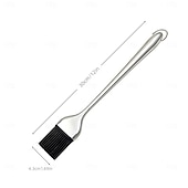 voordelige Grills voor buiten koken-2PCS Heavy-Duty Stainless Steel Silicone Basting Brush with Ergonomic Handle - Non-Stick and Heat-Resistant, Suitable for Barbecue, Baking, Cooking, Grilling, Pancakes, Waffles, Barbecue Accessories
