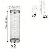cheap Grills &amp; Outdoor Cooking-2pcs/set Portable Stainless Steel Barbecue Grill Set, Stainless Steel Portable Barbecue Cooking Rack, Barbecue Tool Set, Outdoor Grill Basket, Outdoor Camping Grill, Outdoor Round Barbecue Fire Pit