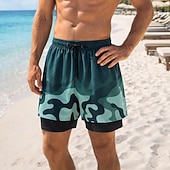 abordables Maillots de bain &amp; Shorts de bain-Homme Lumière Shorts de bain Short de bain Camouflage Cordon de serrage 2 en 1 Avec doublure de compression Séchage Rapide Élastique Respirant Sans manches Bas Surf Sports Nautiques Natation Été