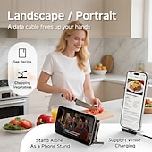 Χαμηλού Κόστους Καλώδια κινητού τηλεφώνου-Καλώδιο φόρτισης υψηλής ισχύος 240w τύπου C με βάση στήριξης, σχεδιασμός 2 σε 1 για φόρτιση &amp;Προβολή hands-free, γρήγορη μεταφορά 480mbps, υλικό υγρής σιλικόνης, κέλυφος από κράμα ψευδαργύρου,