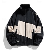 Недорогие Куртки для бега-Муж. Пэчворк Футбольное лето Глобальный матч Куртка для бега Куртка для активного отдыха Спортивная куртка Весна Осень Карманы Молния Цветовые блоки Длинный рукав