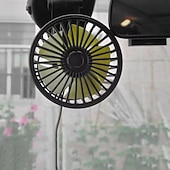 voordelige Autofanaten-Autoventilator, 12V sigarettenaansteker- of USB-voeding voor in de auto, opvouwbare dashboardventilator met 360° rotatie, krachtige koelventilator met 5 bladen voor auto, vrachtwagen, SUV, camper,