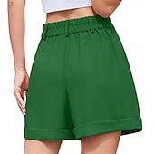 abordables Pantalones cortos bermudas-Mujer Bermudas Pantalón corto Pantalones cortos de verano Pantalones cortos de playa Vacaciones Moda Casual / Diario Corto Alta cintura Cremallera Bolsillo Cintura elástica Comodidad Secado rápido