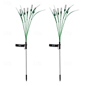 abordables Luces de camino y linternas-2 luces solares de exterior con forma de estaca de burbujas de 10 cabezas, impermeables, con LED oscilantes para jardín, patio, césped, camino, villa, fiesta, cumpleaños, vacaciones e iluminación de