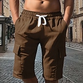 cheap Classic-Men's Tactical Shorts Cargo Shorts Shorts Casual Shorts Drawstring Pocket Elastic Waist Plain Comfort Breathable Knee Length Casual Outdoor Vacation Vacation Fashion Navy Blue Micro-elastic