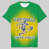  Partita mondiale di calcio 2026 Abiti Abbigliamento sportivo Maglietta grafica Football americano Tifoso di calcio francese Patriotico Corte per Unisex Adulti Stampa 3D  per Mascherata Feste