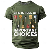  Per uomo Chitarra Gergo divertente Maglietta Manica Corta maglietta Stampa 3D Girocollo Camicia Moda Quotidiano Quotidiano Streetwear Nero Estate Primavera Abbigliamento S M L XL XXL XXXL