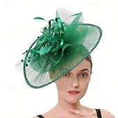 abordables Fascinadores-Fascinators Tejido Boda Cumpleaños Vintage Estilo lindo Retro Con Cintas Flor Celada Sombreros