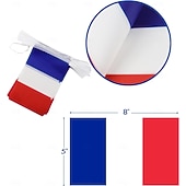 baratos Partida de Futebol Mundial 2026-Bandeirolas francesas em cordão para jogos da Copa do Mundo de Futebol, 50 bandeirinhas, 14 metros (46 pés), pequenas bandeirinhas francesas para decoração de festas, escolas, eventos esportivos e