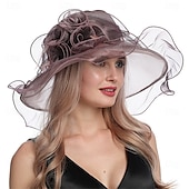 preiswerte Fascinators &amp; Hüte-Derby Hut Kirchenhut Kentucky Derby Hut Dame Edelfrau Kostüm Damen Derby Ascot Pferderennfestival Erwachsene Hut Frühling &amp; Sommer