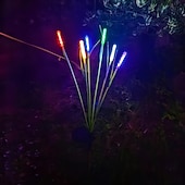 abordables Luces de camino y linternas-2 luces solares de exterior con forma de estaca de burbujas de 10 cabezas, impermeables, con LED oscilantes para jardín, patio, césped, camino, villa, fiesta, cumpleaños, vacaciones e iluminación de