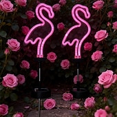 halpa Pathway Lights &amp; Lanterns-2kpl 2 W Aurinkopaneeli LED-valot Polun valot ja lyhdyt Monitoiminen Aurikoladattava Sievä Vaaleanpunainen 3.7 V Ulkovalaistus Piha Puutarha 1 LED-helmet