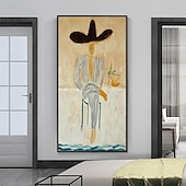 voordelige Cowboys-Met de hand gemaakt Hang-geschilderd olieverfschilderij Handgeschilderde Verticaal Abstract Landschap Modern Zonder Inner Frame (Geen frame)