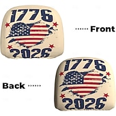 abordables 250º Aniversario-Funda para reposacabezas de coche conmemorativa del 250 aniversario, 2 unidades, conmemorativa de la Independencia de Estados Unidos (1776-2026), soporte espinal resistente para conducción de larga distancia, ajuste universal para coches, camiones y SUV.
