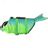 cheap Lifejackets-Shark Dog Safety Life Vest, Mermaid Dog Life Vests for Swimming with Superior Buoyancy and Rescue Handles for Swimming Pool Beach Boat