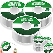 זול כלי יד-3 יחידות חוטי הלחמה מצית נירוסטה מאלומיניום, חוטי הלחמה פח נירוסטה, חוטי הלחמה ליבת רוזין עופרת בדיל, חוט הלחמה להמסה נמוכה בחוזק גבוה, להלחמה חשמלית