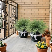 tanie Rośliny sztuczne i zieleń-24 szt. sztucznych paproci do użytku na zewnątrz, odporne na promieniowanie UV, sztuczne krzewy paproci do ogrodu wewnętrznego, na werandę &amp;wystrój zieleni na patio