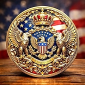  Moeda comemorativa do 250º aniversário dos EUA, moeda patriótica de metal com a bandeira americana e o sino da liberdade, moeda colecionável durável para exibição, moeda comemorativa do semicentenário para colecionadores.