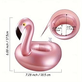 זול פעילות פנאי בחוץ-12 יחידות מחזיקי שתייה מתנפחים בצבע פלמינגו - תחתיות לכוסות צפות חמודות, אביזר למסיבת בריכה רב פעמי, מושלם למסיבות בריכה בקיץ, שומר על המשקאות מעל המים