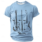 Herre Gitar Morsom Slang T skjorte Kortermet T skjorte 3D-utskrift Crew-hals Skjorte Mote Daglig Daglig Gate Svart Sommer Vår Klær S M L XL XXL XXXL