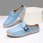 economico Sandali casual-mocassini da uomo con fibbia in similpelle: scarpe slip-on morbide e leggere con suola flessibile, perfette per i viaggi, l'abbigliamento casual quotidiano e il tempo libero estivo