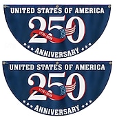 preiswerte 250. Jubiläum-2 Stück U.S. 250. Jubiläumsflagge 1,5x3 FT 1776-2026 Fan-Flags Wimpel-Flagge patriotische Sterne Garten-Schilder hängende Dekoration für draußen Eingangstür Veranda Willkommens-Hintergrund mit