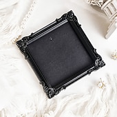 cheap Picture Frames-Vintage Black Resin Decorative Frame, Handmade Hand-Painted Ornate Wall Hanging Frame for DIY Wall Decor, Photo Display Frame, Home Wall Decoration Prop for Parties, Festivals