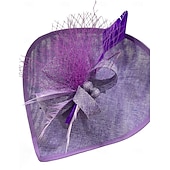 cheap Fascinators-Fascinators Polyester Wedding Birthday Vintage Cute Retro With Feather Headpiece Headwear