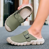 economico sandali da esterno-Sneakers casual da uomo verdi senza lacci: scarpe leggere e traspiranti, ideali per passeggiate all'aperto, viaggi e per tutti i giorni.