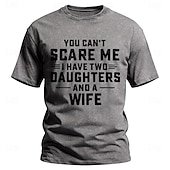  Koszulka męska na Dzień Ojca, nie możesz mnie przestraszyć, mam dwie córki i żonę, tekst, kwas, sprany, vintage, zabawny t-shirt, grafika, krótki rękaw, codzienne ubrania, odzież designerska, rozmiar