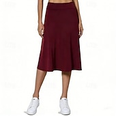cheap Women's Skirts &amp; Skorts-Women's Solid Colored Casual Skirt Tennis Skirts Sport Skirt High Waist Quick Dry Breathable Tennis Golf Pickleball Skirt Dark Grey Black Wine Tennis Clothing