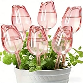 abordables Arrosage et irrigation-Lot de 6 arroseurs automatiques roses pour tulipes, système d'arrosage automatique pour plantes en pot, plantes d'intérieur, semis, jardins extérieurs, pelouses et parterres de fleurs.