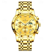 cheap Quartz Watches-LIGE Men Quartz Watch Minimalist Luminous Stainless Steel Watch