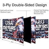abordables 250e Anniversaire-Drapeau commémoratif du 250e anniversaire des États-Unis orné d'un aigle à tête blanche, de feux d'artifice et de la devise « Nous, le peuple » : décoration extérieure patriotique idéale pour les célébrations.