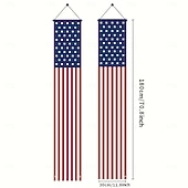 olcso Az Egyesült Államok 250. évfordulója-1 pár hazafias amerikai zászlós tornácra való transzparens, július 4-i kültéri függődekoráció, tartós poliészter függőleges zászlók emléknapra, veteránok napjára, munka ünnepére &amp;választási ünnepség