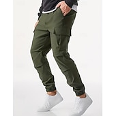 baratos Calças Cargo-Homens Calças Cargo Corredores Calças Calças Táticas Calças de trabalho Com Cordão Bolso multi Bolso com aba Tecido A Prova de Vento Conforto Mimolet Diário Ao ar livre Feriado Roupa de rua à moda