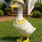 cheap Porch Goose Outfits-Porch Goose Outfit, Goose Clothes for 23-25" Garden Goose Statue, Spring Summer Outdoor Yard Decor Accessories, Outfit Only, Goose Not Included