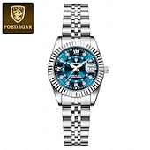 economico Orologi al quarzo-orologio da polso da donna di lusso, orologio da polso al quarzo da donna con cinturino in acciaio inossidabile bicolore oro argento e lunetta scanalata &amp;orologio elegante e impermeabile da donna,