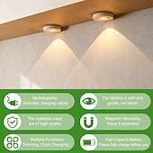 cheap Sensor Night Lights-LED Translucent Tri-color Dimmable Touch Control Adjustable Magnetic Light Atmosphere Lamp Energy-saving with Charger Modern Minimalist Wardrobe Bedside Bedroom Study Cabinet Showcase Wine Cabinet Kit